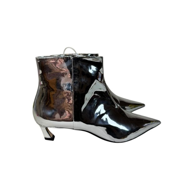 Gianni Bini Silver Metallic Pointed Toe Ankle Booties – Women’s Size 8.5M - Picture 3 of 10